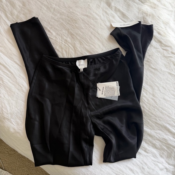 Reformation Pants - NWT Reformation Gale satin mid rise bias pant S black